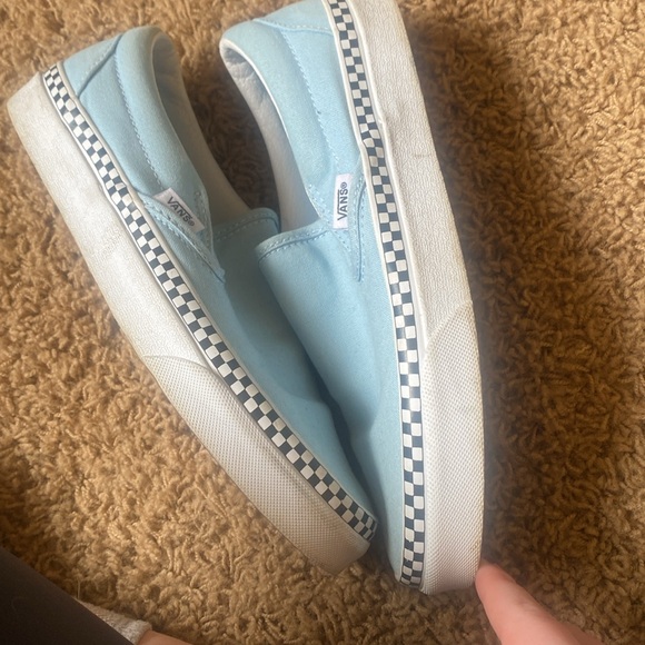 Womens 7.5 vans slip on checkered vans - Picture 4 of 7